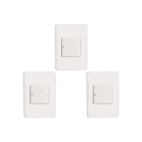 Kit C/3 - Conjunto Perlex Aros 4X2 Branco Com Placa(1Bipo...