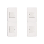 Kit C/4 - Conjunto Perlex Aros 4X2 Branco Com Placa(1Bipo...