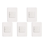 Kit C/5 - Conjunto Perlex Aros 4X2 Branco Com Placa(1Bipo...