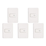 Kit C/5 - Conjunto Perlex Aros 4X2 Branco Com Placa(1Camp...