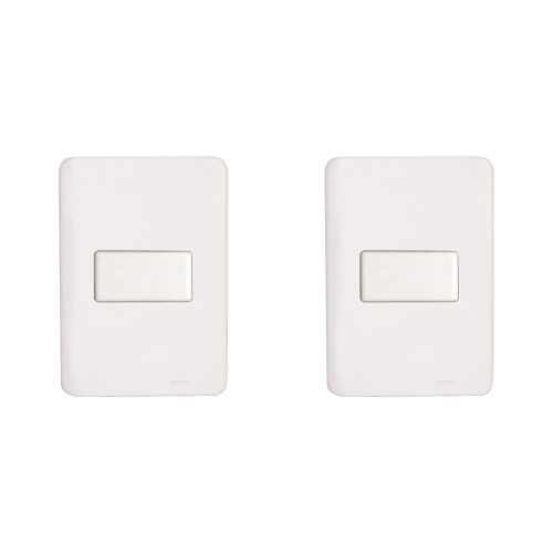 Kit C/2 - Conjunto Perlex Aros 4X2 Branco Com Placa(1Para...