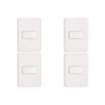 Kit C/4 - Conjunto Perlex Aros 4X2 Branco Com Placa(1Para...