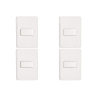 Kit C/4 - Conjunto Perlex Aros 4X2 Branco Com Placa(1Para...