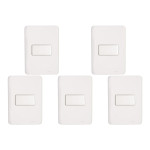 Kit C/5 - Conjunto Perlex Aros 4X2 Branco Com Placa(1Para...