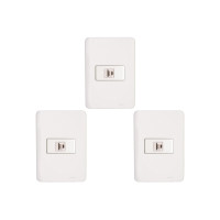 Kit C/3 - Conjunto Perlex Aros 4X2 Branco Com Placa(1Toma...