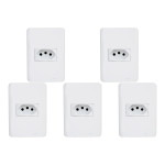 Kit C/5 - Conjunto Perlex Aros 4X2 Branco Com Placa(1Toma...