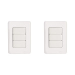 Kit C/2 - Conjunto Perlex Aros 4X2 Branco Com Placa(3Simp...