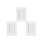Kit C/3 - Conjunto Perlex Aros 4X2 Branco Com Placa(3Simp...