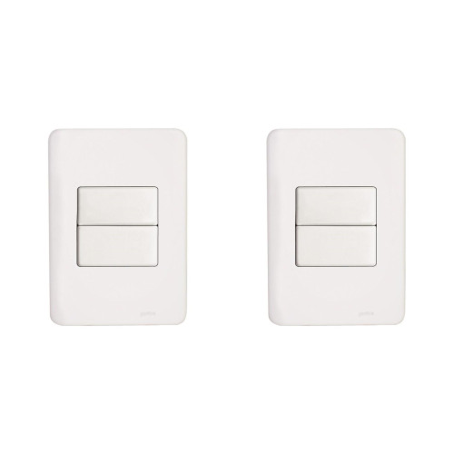 Kit C/2 - Conjunto Perlex Aros 4X2 Branco Com Placa(2Para...