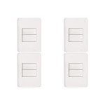 Kit C/4 - Conjunto Perlex Aros 4X2 Branco Com Placa(2Para...