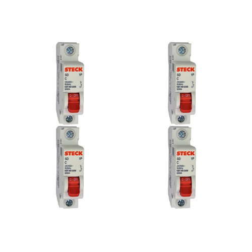 Kit C/4 - Disjuntor Steck Din Unipolar 04A   Sdd61C04