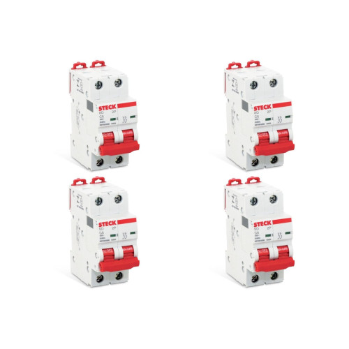 Kit C/4 - Disjuntor Steck Din Bipolar 06A   Sdd62C06