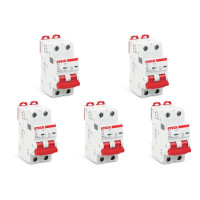 Kit C/5 - Disjuntor Steck Din Bipolar 06A   Sdd62C06