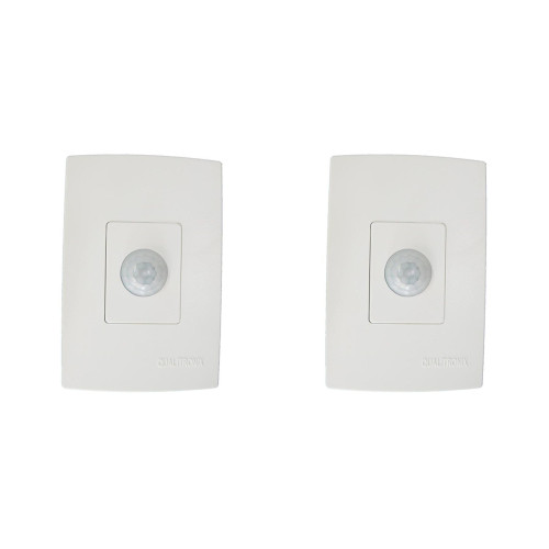 Kit C/2 - Sensor Qualitronix Parede Embutir Foto 180° Bra...