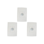 Kit C/3 - Sensor Qualitronix Parede Embutir Foto 180° Bra...