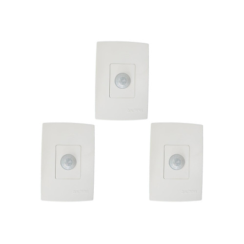 Kit C/3 - Sensor Qualitronix Parede Embutir Foto 180° Bra...
