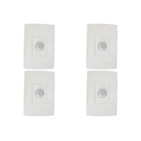 Kit C/4 - Sensor Qualitronix Parede Embutir Foto 180° Bra...