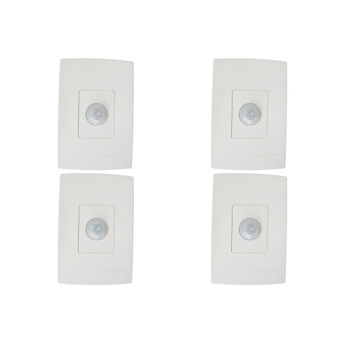 Kit C/4 - Sensor Qualitronix Parede Embutir Foto 180° Bra...
