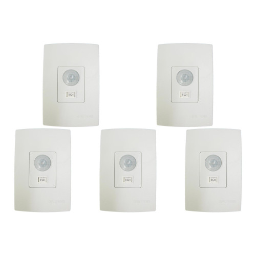 Kit C/5 - Sensor Qualitronix Parede Embutir Foto 180° Com...