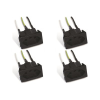 Kit C/4 - Tomada Painel Steck Com Cabo 20A 250V Preta S8629