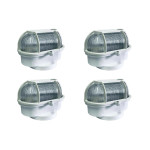 Kit C/4 - Luminaria Tartaruga Pvc Shintech Branca Com Vid...