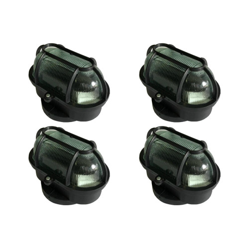 Kit C/4 - Luminaria Tartaruga Pvc Shintech Preta Com Vidr...