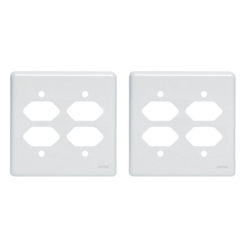 Kit C/2 - Placa Perlex Branca 4X4 (4 Tomadas) 23Pl22T 23P...