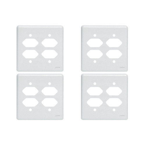 Kit C/4 - Placa Perlex Branca 4X4 (4 Tomadas) 23Pl22T 23P...