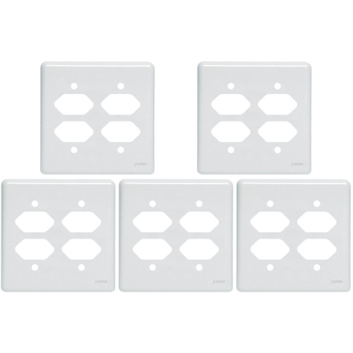 Kit C/5 - Placa Perlex Branca 4X4 (4 Tomadas) 23Pl22T 23P...