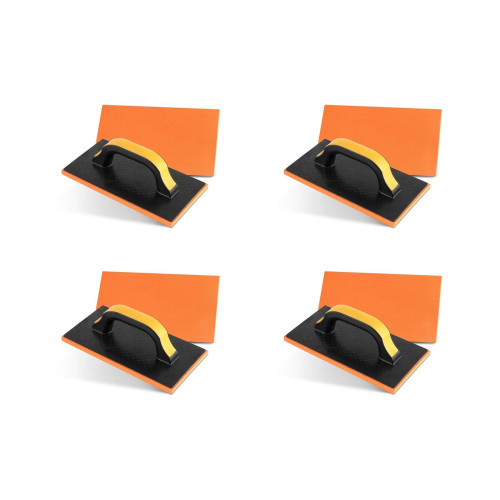 Kit C/4 - Desempenadeira Pvc Roma 14X27 Com Borracha Pret...