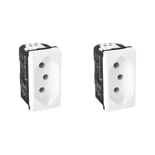 Kit C/2 - Modulo Pial Pop Branco 1 Tomada 10A Lg030
