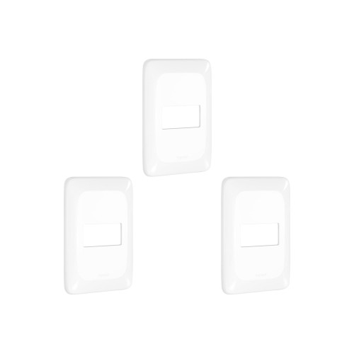 Kit C/3 - Placa Pial Pop Branca 4X2(1Modulo Horizontal) L...