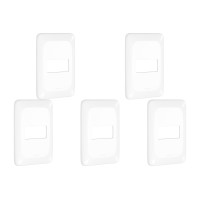 Kit C/5 - Placa Pial Pop Branca 4X2(1Modulo Horizontal) L...