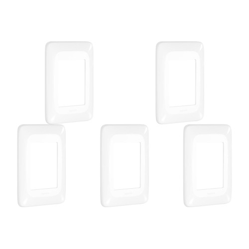 Kit C/5 - Placa Pial Pop Branca 4X2(3Modulo Horizontal) L...