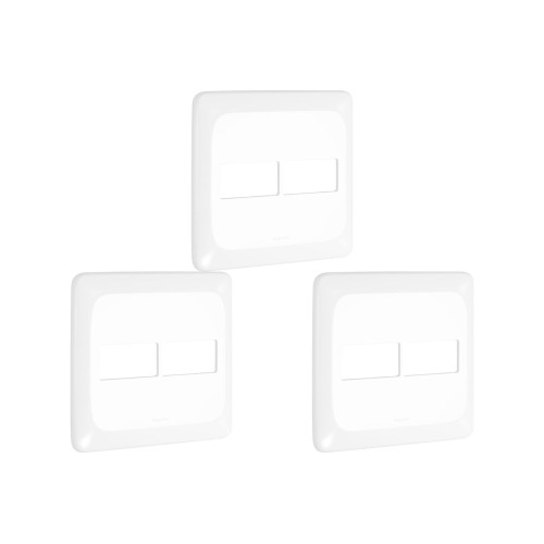 Kit C/3 - Placa Pial Pop Branca 4X4 (1+1 Horizontal) Lgp42