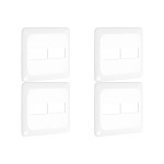 Kit C/4 - Placa Pial Pop Branca 4X4 (1+1 Horizontal) Lgp42