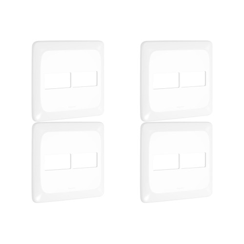 Kit C/4 - Placa Pial Pop Branca 4X4 (1+1 Horizontal) Lgp42