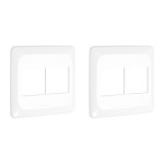 Kit C/2 - Placa Pial Pop Branca 4X4 (2+2 Horizontal) Lgp44
