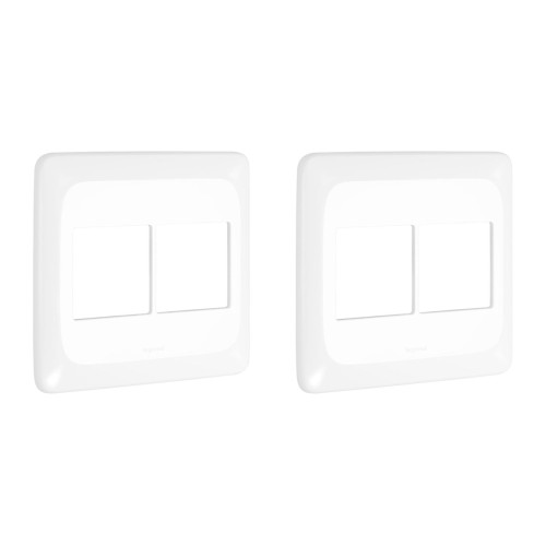 Kit C/2 - Placa Pial Pop Branca 4X4 (2+2 Horizontal) Lgp44