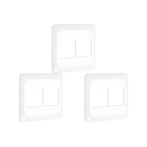 Kit C/3 - Placa Pial Pop Branca 4X4 (2+2 Horizontal) Lgp44