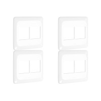 Kit C/4 - Placa Pial Pop Branca 4X4 (2+2 Horizontal) Lgp44