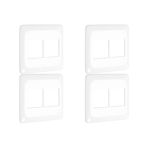 Kit C/4 - Placa Pial Pop Branca 4X4 (2+2 Horizontal) Lgp44