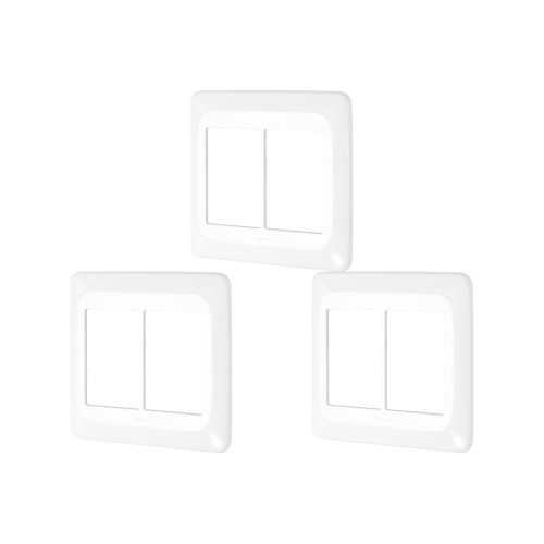 Kit C/3 - Placa Pial Pop Branca 4X4 (3+3 Horizontal) Lgp46