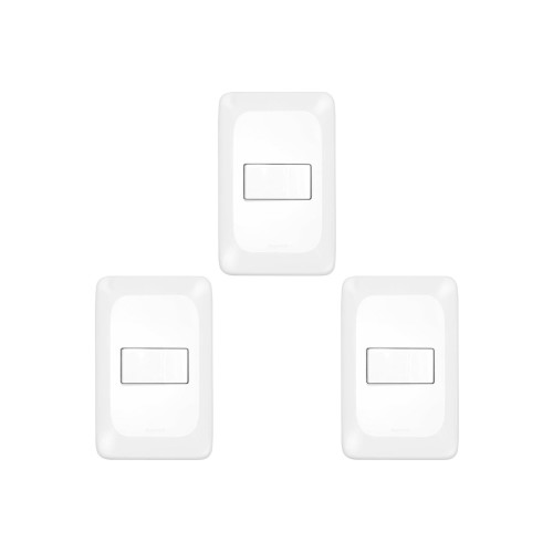 Kit C/3 - Conjunto Pial Pop 4X2 Branco Com Placa (1Parale...