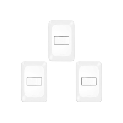 Kit C/3 - Conjunto Pial Pop 4X2 Branco Com Placa (1Tomada...