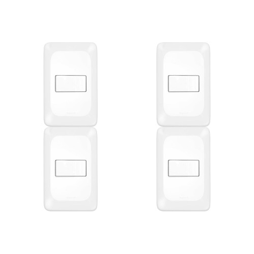Kit C/4 - Conjunto Pial Pop 4X2 Branco Com Placa (1Campai...