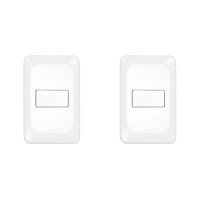 Kit C/2 - Conjunto Pial Pop 4X2 Branco Com Placa (1Tomada...