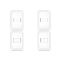 Kit C/4 - Conjunto Pial Pop 4X2 Branco Com Placa (1Tomada...