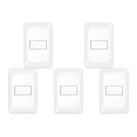 Kit C/5 - Conjunto Pial Pop 4X2 Branco Com Placa (1Tomada...