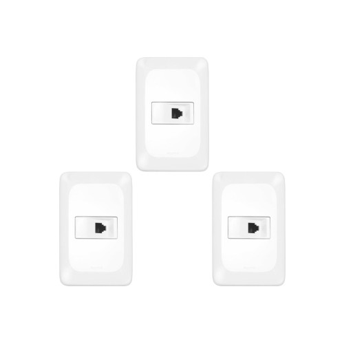 Kit C/3 - Conjunto Pial Pop 4X2 Branco Com Placa (Tomada ...